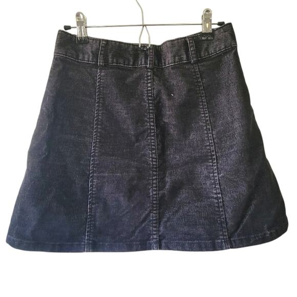 UO BDG size 2 black corduroy button front mini skirt - Picture 2 of 4